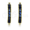 Oro Laminado Small Hoop, Gold Filled Style with Sapphire Blue Cubic Zirconia, Polished, Golden Finish, 02.210.0281.11.20