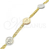 Oro Laminado Fancy Bracelet, Gold Filled Style Butterfly Design, Polished, Two Tone, 03.63.2058.08