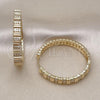Oro Laminado Huggie Hoop, Gold Filled Style with White Micro Pave, Polished, Golden Finish, 02.204.0007.40