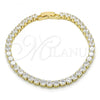 Oro Laminado Tennis Bracelet, Gold Filled Style with White Cubic Zirconia, Polished, Golden Finish, 03.221.0057.07
