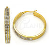 Stainless Steel Medium Hoop, with White Crystal, Polished, Golden Finish, 02.255.0001.1.35