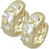 Oro Laminado Huggie Hoop, Gold Filled Style with White Cubic Zirconia, Polished, Golden Finish, 5.130.026.1
