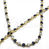 Oro Laminado Necklace and Bracelet, Gold Filled Style with Sapphire Blue and White Cubic Zirconia, Polished, Golden Finish, 06.205.0031.3