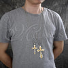 Stainless Steel Pendant Necklace, Crucifix Design, Polished, Two Tone, 04.166.0033.30