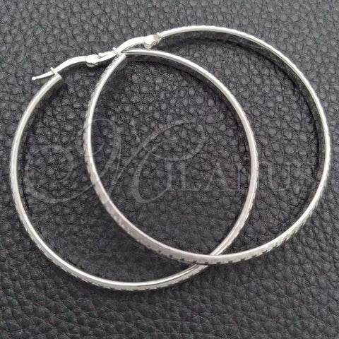 Sterling Silver Large Hoop, Diamond Cutting Finish, Silver Finish, 02.389.0123.50