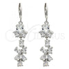Rhodium Plated Long Earring, Teardrop Design, with White Cubic Zirconia, Polished, Rhodium Finish, 02.217.0013.2