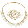 Oro Laminado Necklace and Bracelet, Gold Filled Style Heart Design, Polished, Golden Finish, 06.105.0008