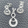 Sterling Silver Earring and Pendant Adult Set, Infinite Design, Polished, Silver Finish, 10.398.0017