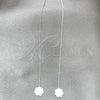 Sterling Silver Threader Earring, Flower Design, Polished, Silver Finish, 02.397.0028
