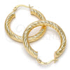 Oro Laminado Medium Hoop, Gold Filled Style Hollow Design, Diamond Cutting Finish, Golden Finish, 5.139.010.30