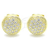 Sterling Silver Stud Earring, with White Cubic Zirconia, Polished, Golden Finish, 02.336.0127.2