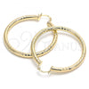 Oro Laminado Large Hoop, Gold Filled Style Hollow Design, Polished, Golden Finish, 02.170.0262.50