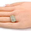 Oro Laminado Multi Stone Ring, Gold Filled Style with White Cubic Zirconia and White Micro Pave, Polished, Golden Finish, 01.99.0026.09 (Size 9)