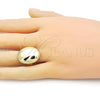 Oro Laminado Elegant Ring, Gold Filled Style Ball Design, Polished, Golden Finish, 01.341.0143