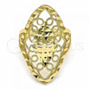 Oro Laminado Elegant Ring, Gold Filled Style Diamond Cutting Finish, Golden Finish, 01.233.0009.08 (Size 8)