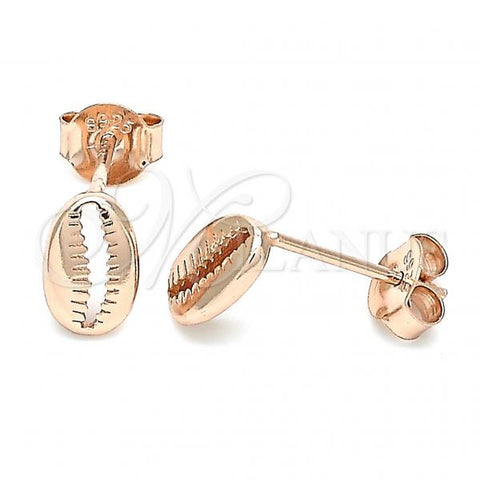 Sterling Silver Stud Earring, Polished, Rose Gold Finish, 02.332.0080.1