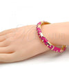 Oro Laminado Individual Bangle, Gold Filled Style Pink Enamel Finish, Golden Finish, 07.240.0002.1.05 (10 MM Thickness, Size 5 - 2.50 Diameter)