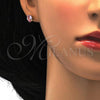 Stainless Steel Stud Earring, Teardrop Design, with Pink Cubic Zirconia, Polished, Golden Finish, 02.271.0023.4