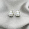 Sterling Silver Stud Earring, with Ivory Pearl, Polished, Silver Finish, 02.408.0086.10