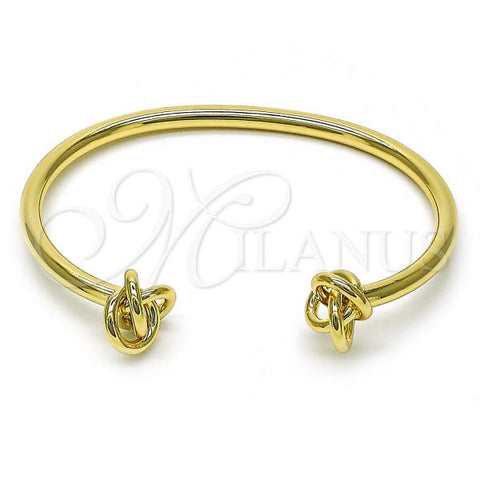 Oro Laminado Individual Bangle, Gold Filled Style Love Knot Design, Polished, Golden Finish, 07.213.0006