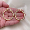 Oro Laminado Medium Hoop, Gold Filled Style Hollow Design, Diamond Cutting Finish, Golden Finish, 5.139.009.40