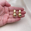 Oro Laminado Dangle Earring, Gold Filled Style Polished, Golden Finish, 02.195.0210