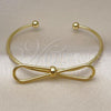 Oro Laminado Individual Bangle, Gold Filled Style Bow Design, Polished, Golden Finish, 07.341.0059