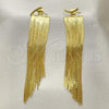 Oro Laminado Long Earring, Gold Filled Style Diamond Cutting Finish, Golden Finish, 02.341.0143