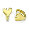 Oro Laminado Huggie Hoop, Gold Filled Style Heart Design, Polished, Golden Finish, 02.213.0721.14