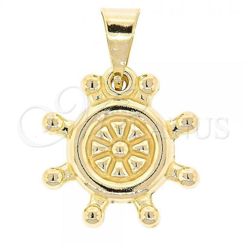 Oro Laminado Fancy Pendant, Gold Filled Style Polished, Golden Finish, 44.015