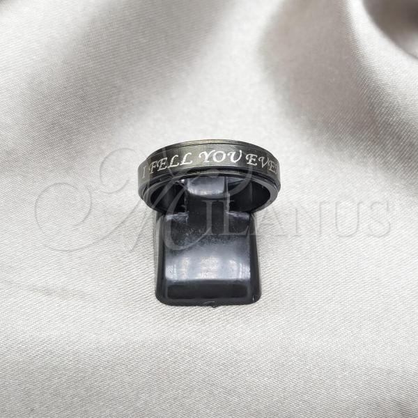 Stainless Steel Mens Ring, Star and Love Design, Polished, Steel Finish, 01.63.0624.05