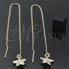 Oro Laminado Threader Earring, Gold Filled Style Star Design, Golden Finish, 5.114.003