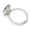 Rhodium Plated Multi Stone Ring, with Tanzanite Swarovski Crystals, Polished, Rhodium Finish, 01.239.0001.3 (One size fits all)