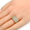 Oro Laminado Multi Stone Ring, Gold Filled Style with White Cubic Zirconia and White Micro Pave, Polished, Golden Finish, 01.99.0026.08 (Size 8)