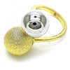 Oro Laminado Elegant Ring, Gold Filled Style Ball Design, Matte Finish, Two Tone, 01.383.0002