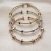 Oro Laminado Trio Bangle, Gold Filled Style Diamond Cutting Finish, Tricolor, 07.282.0021