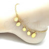 Oro Laminado Charm Anklet , Gold Filled Style Guadalupe Design, Polished, Golden Finish, 03.63.2206.10
