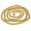 Oro Laminado Basic Necklace, Gold Filled Style Miami Cuban Design, Polished, Golden Finish, 04.63.1360.24