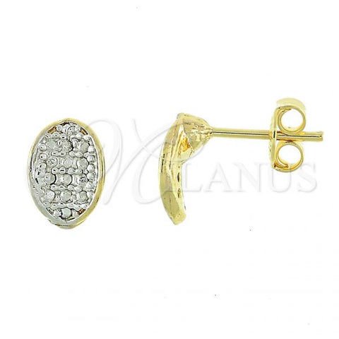 Oro Laminado Stud Earring, Gold Filled Style Polished, Two Tone, 02.55.0019 *PROMO*