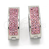 Stainless Steel Small Hoop, with Light Rose Swarovski Crystals, Polished, Steel Finish, 02.255.0003.1.15