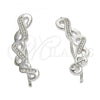 Sterling Silver Stud Earring, Infinite Design, with White Micro Pave, Polished, Rhodium Finish, 02.186.0155.1