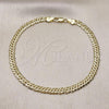 Oro Laminado Basic Anklet, Gold Filled Style Polished, Golden Finish, 03.383.0022.10
