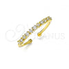 Oro Laminado Multi Stone Ring, Gold Filled Style with White Micro Pave, Polished, Golden Finish, 01.310.0007