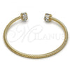 Oro Laminado Individual Bangle, Gold Filled Style with White Cubic Zirconia, Diamond Cutting Finish, Golden Finish, 07.97.0059 (03 MM Thickness, One size fits all)