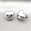 Rhodium Plated Stud Earring, Heart Design, Polished, Rhodium Finish, 02.385.0048.1