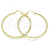 Oro Laminado Large Hoop, Gold Filled Style Diamond Cutting Finish, Golden Finish, 02.213.0242.1.60