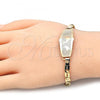 Oro Laminado ID Bracelet, Gold Filled Style Dolphin Design, Polished, Tricolor, 03.63.1937.1.07