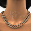 Oro Laminado Basic Necklace, Gold Filled Style with White Cubic Zirconia, Polished, Golden Finish, 03.284.0005.28