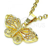 Oro Laminado Fancy Pendant, Gold Filled Style Butterfly Design, Polished, Golden Finish, 5.183.027