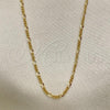 Oro Laminado Basic Necklace, Gold Filled Style Figaro Concave Design, Polished, Golden Finish, 04.213.0069.18